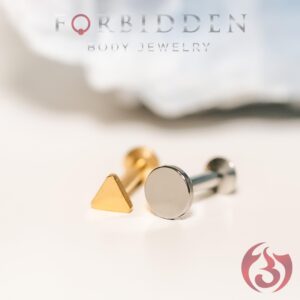 Forbidden Body Jewelry 16g Gold IP Plated Surgical Steel Minimalist Cartilage, Tiny Circle Statement Earring