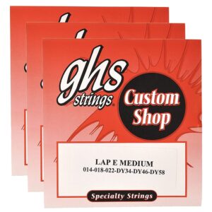 ghs electric lap steel strings e tuning 14-58 medium (3 pack bundle)