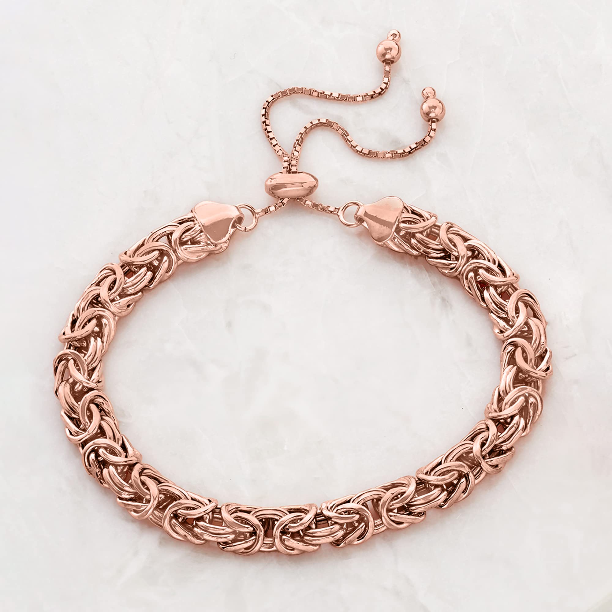 Ross-Simons 18kt Rose Gold Over Sterling Byzantine Bolo Bracelet