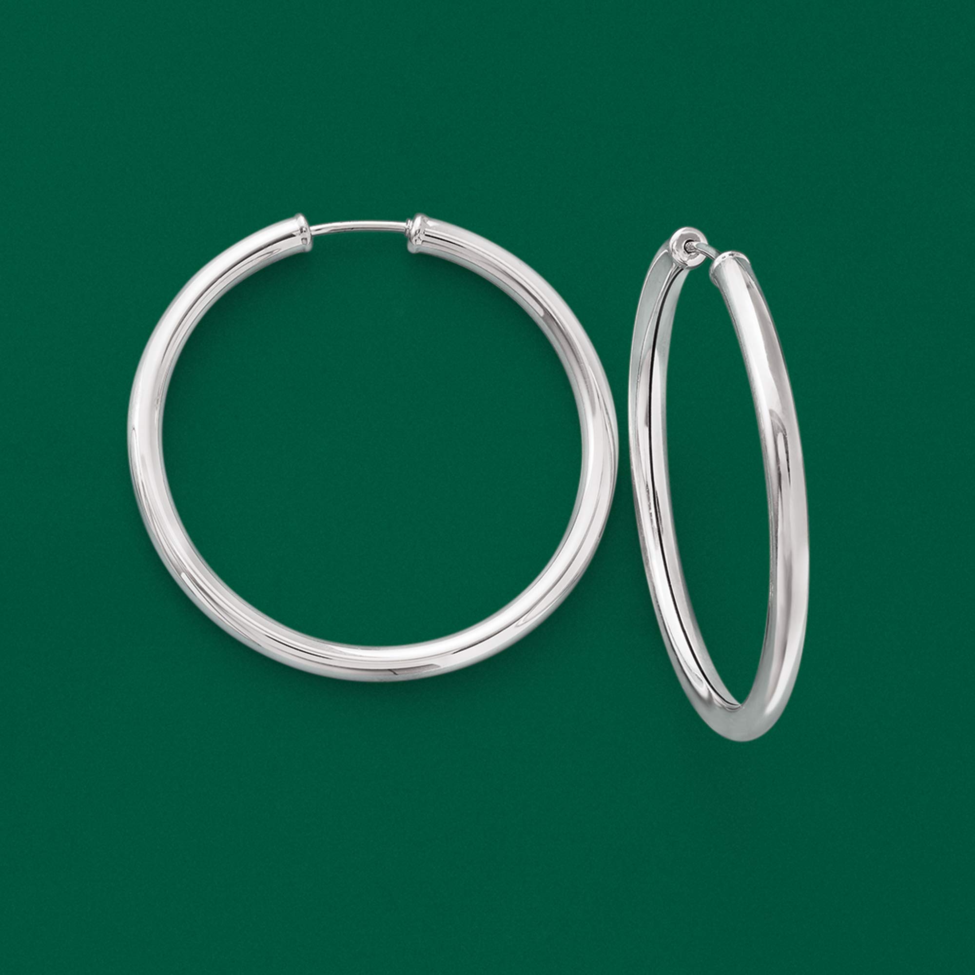 Ross-Simons Sterling Silver Medium Endless Hoop Earrings