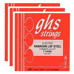 ghs electric hawaiian lap steel strings e tuning 13-56 (3 pack bundle)