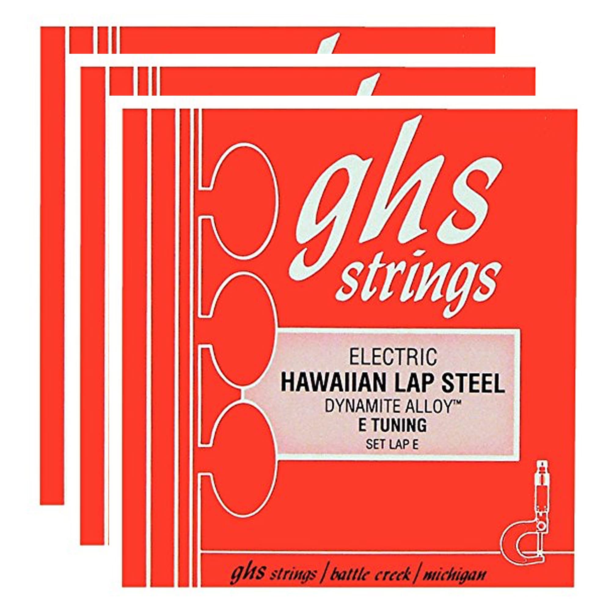 GHS Electric Hawaiian Lap Steel Strings E Tuning 13-56 (3 Pack Bundle)