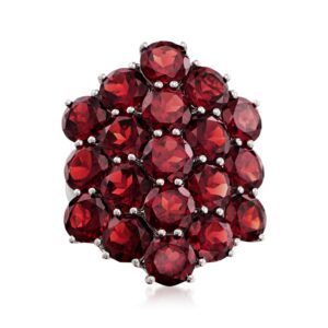 Ross-Simons 19.00 ct. t.w. Garnet Cluster Ring in Sterling Silver. Size 6