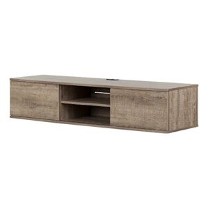 south shore agora wall mounted media console, weathered oak