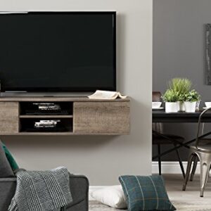 South Shore Agora Wall Mounted Media Console, Weathered Oak