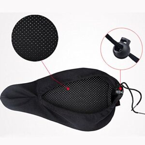 Gel Bike Seat Cover, Best Bike Saddle Cover with Black Waterproof Saddle Cover- Extra Comfortable Gel Bicycle Seat for MTB Mountain Bike Seat & City Road Bike Saddle-Padded Bike Cushion Saddle Cover