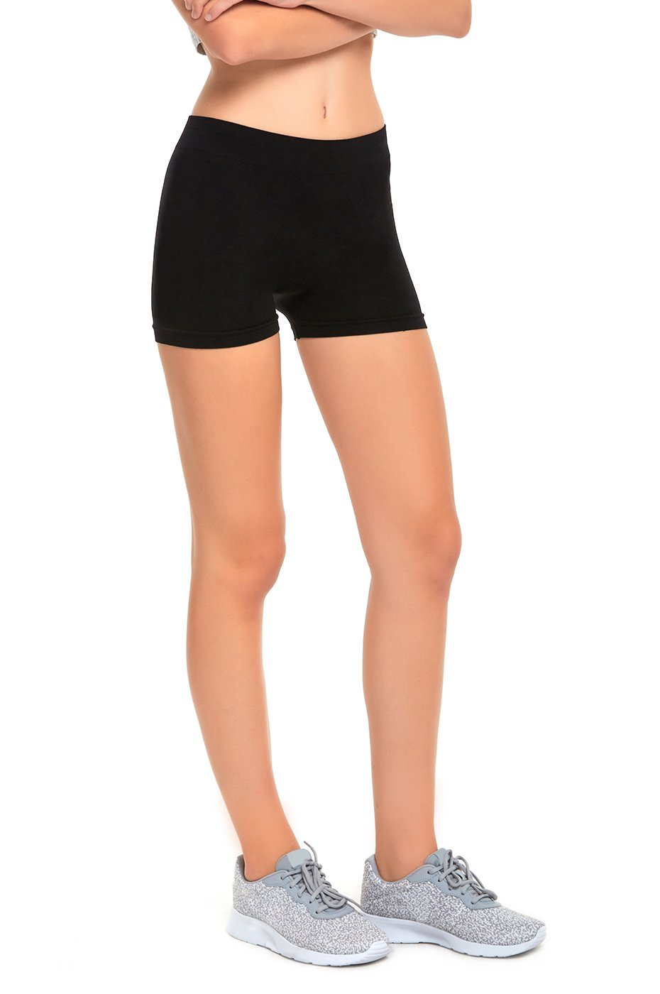 Gilbins 2 Pack Women's Seamless Stretch Yoga Exercise Shorts Black