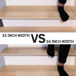 FINEHOUS 32"x4" Non-Slip Stair Treads Tape (15-Pack) - Clear Anti-Slip Indoor Strips