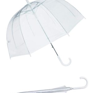 Sara Rain (6 Pack) 46" Adult Clear Bubble Umbrella Auto Open Fashion Dome Shaped European Hook Handle