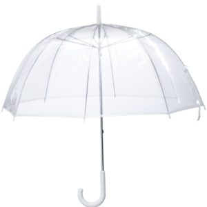 Sara Rain (6 Pack) 46" Adult Clear Bubble Umbrella Auto Open Fashion Dome Shaped European Hook Handle