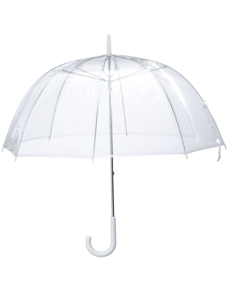 Sara Rain (6 Pack) 46" Adult Clear Bubble Umbrella Auto Open Fashion Dome Shaped European Hook Handle