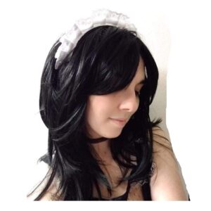 MAYSONG Women's Maid Cosplay Hair Hoop Gothic Headband white