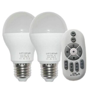 Fjiangyi 6W E27 Smart LED Light Bulbs Dimmable with 2.4GHz Wireless 3-Zone Remote Control - Adjustable Color Temperature (Warm/Cool) and Brightness 2 Pack (2 Bulb+1 Remote)