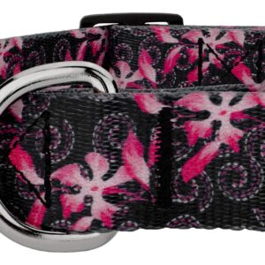 Country Brook Petz - Deluxe Dog Collar - for Durability, Comfort & Style - Vibrant Floral Collection with Charming Design - Pink Honeysuckle Breeze, Large