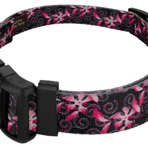 Country Brook Petz - Deluxe Dog Collar - for Durability, Comfort & Style - Vibrant Floral Collection with Charming Design - Pink Honeysuckle Breeze, Large