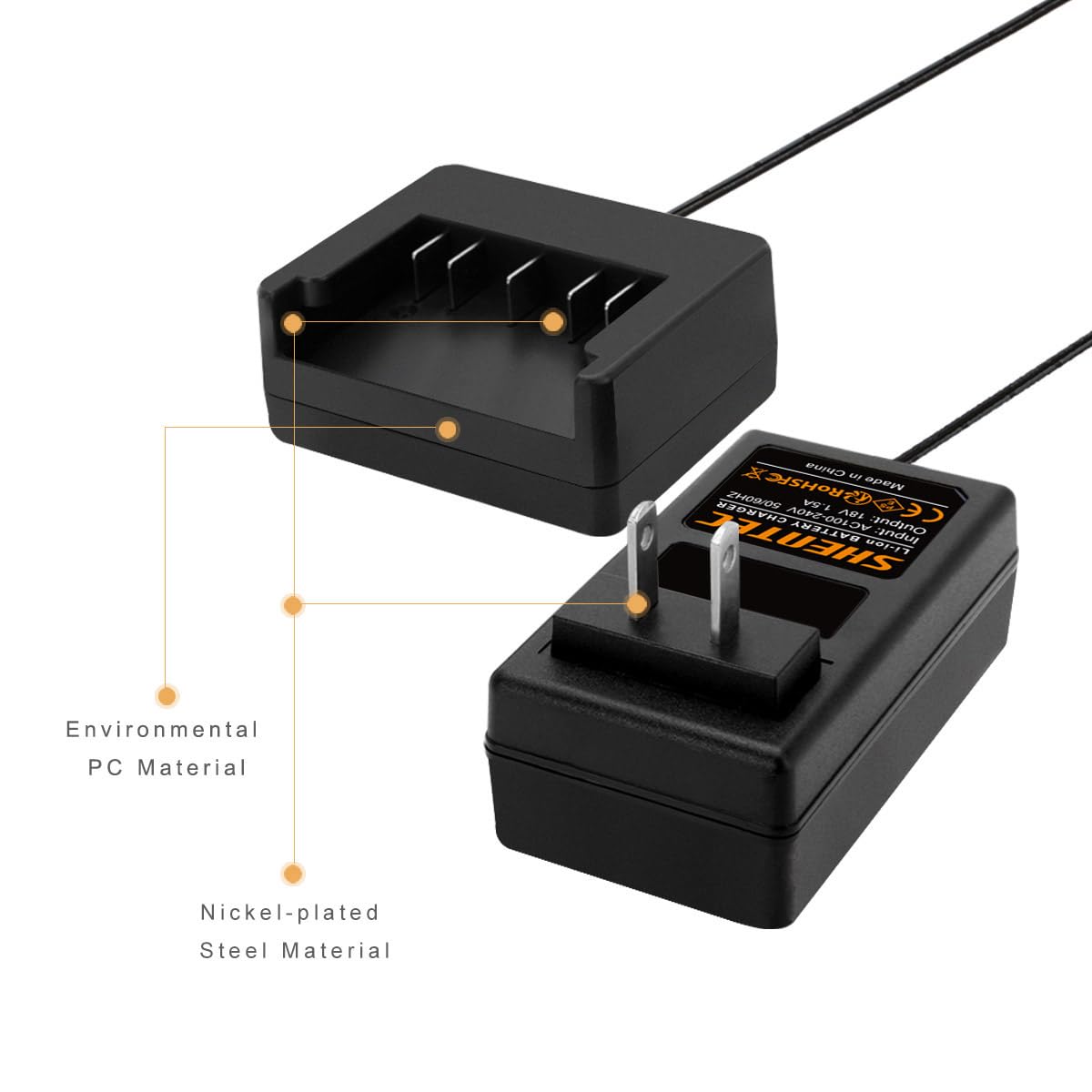 Shentec 18V Li-ion Slide-in Style Battery Charger Compatible with Bosch 18V BAT609 BAT609G BAT618 BAT618G BAT619 BAT619G BAT610G 2607336169 2607336170 2607336236 2607336091 2607336092