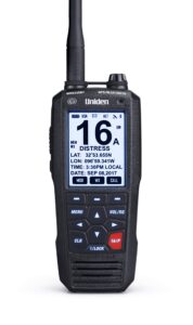 uniden mhs335bt 6w class d floating handheld vhf marine radio with bluetooth, text message directly to other vhf text message capable radios, ipx8 submersible design