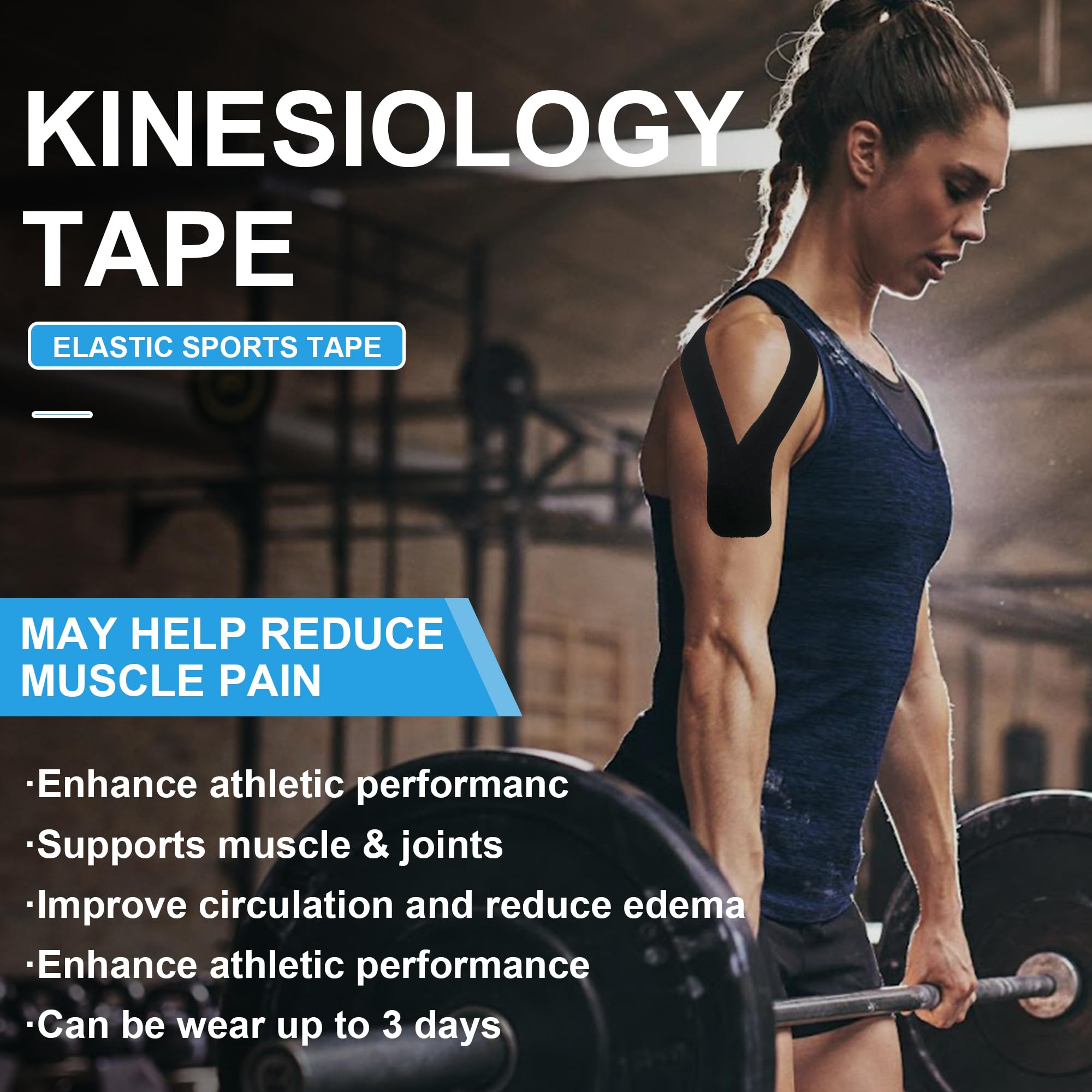 Kinesiology Tape, K Sports Tape Beige Kinesthetic Tape for Knee Shoulder Ankle Elbow, 2 Inch x 16.5 feet (Beige, 3 rolls)