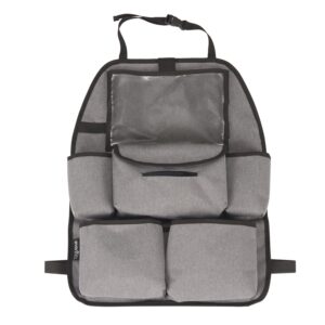 evenflo deluxe car backseat organizer with clear pocket (grey melange)