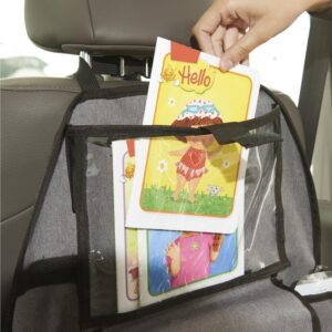 Evenflo Deluxe Car Backseat Organizer with Clear Pocket (Grey Melange)