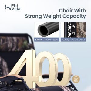 PHI VILLA XXL Oversized Padded Zero Gravity Chair, Foldable Patio Recliner, 30" Wide Seat Anti Gravity Lounger with Cup Holder, Support 400 LBS (Camouflage)