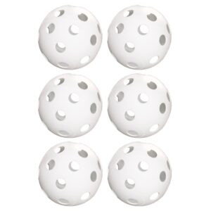 Crown Sporting Goods 12-inch Plastic Softballs, 6-Pack - Plastic Perforated Practice Balls for Sports Training - Indoor or Outdoor Sports Equipment for Coaching, Drills, & Intramurals (White)