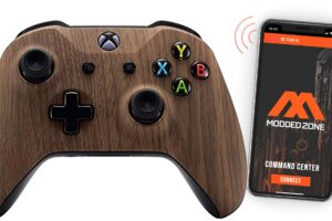 wooden grain smart rapid fire custom modded controller for xbox one s mods fps games and more. control and simply adjust your mods via your phone!