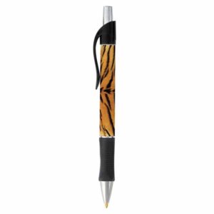 Tiger Animal Print Pen - Black or Blue Writing Ink - Wildlife Nature Design - Stationery Gift - Office Business School Supplies (BLACK INK)