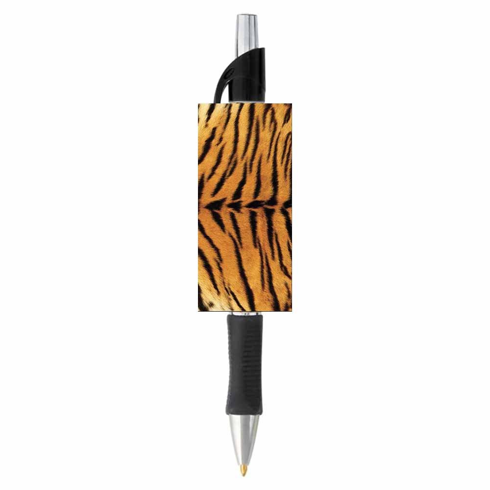 Tiger Animal Print Pen - Black or Blue Writing Ink - Wildlife Nature Design - Stationery Gift - Office Business School Supplies (BLACK INK)