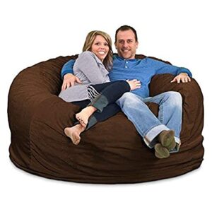 ULTIMATE SACK 6ft Bean Bag Chair, Oversize Bean Bag Chair for Adults, Comfy Chair Bean Bag Couch Lounge Sofa Loveseat Furniture | Brown Suede