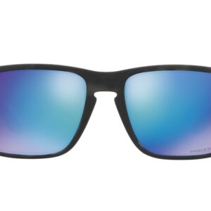 Oakley Men's Holbrook Rectangular Sunglasses, Matte Black Tortoise/Prizm Sapphire Iridium Polarized, 56 mm