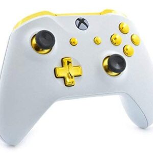 MODDEDZONE Rapid Fire Custom Standard Modded Controller compatible with Xbox One S/X 40 Mods for All Major Shooter Games (3.5 mm jack) (White/Gold)