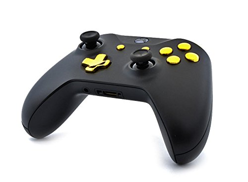 MODDEDZONE Custom Wireless UNMODDED Controller for Xbox One S/X and PC with Exclusive and Unique Designs - The Perfect Gaming Gift for Enthusiasts, Expertly Crafted in the USA - Black/Gold