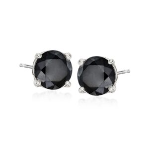 ross-simons 3.00 ct. t.w. black diamond stud earrings in 14kt white gold