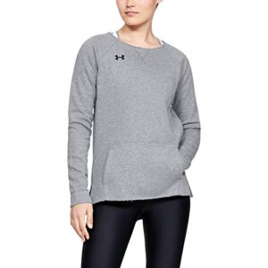 under armour women's ua hustle fleece crew md gray