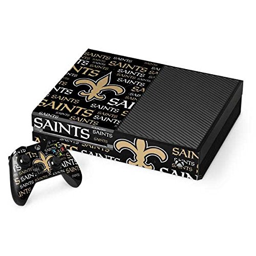 Skinit Decal Gaming Skin Compatible with Xbox One Console and Controller Bundle - Officially Licensed NFL New Orleans Saints Black Blast Design