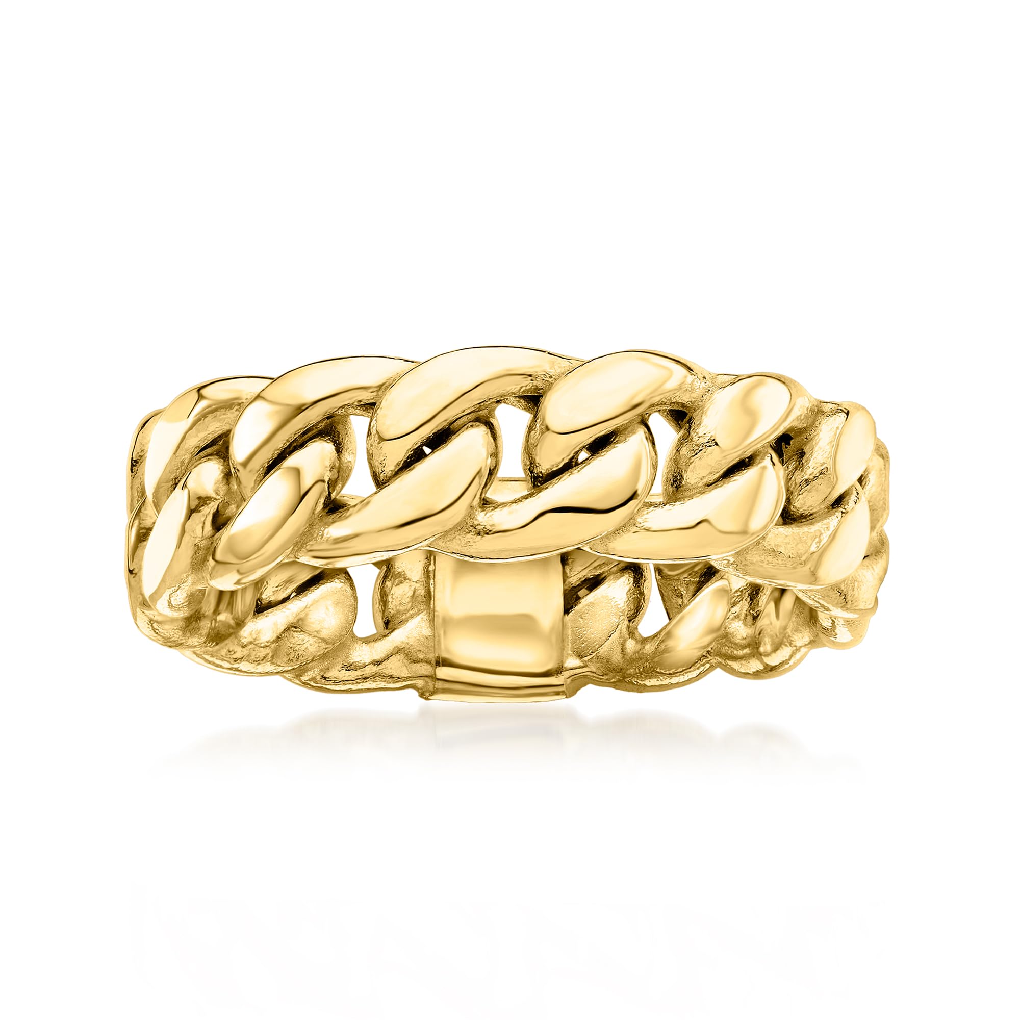 Ross-Simons 14kt Yellow Gold Curb-Link Ring. Size 8