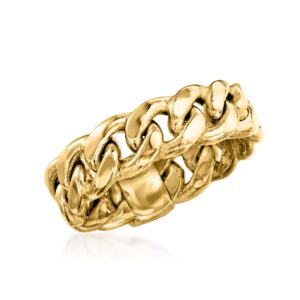 Ross-Simons 14kt Yellow Gold Curb-Link Ring. Size 8