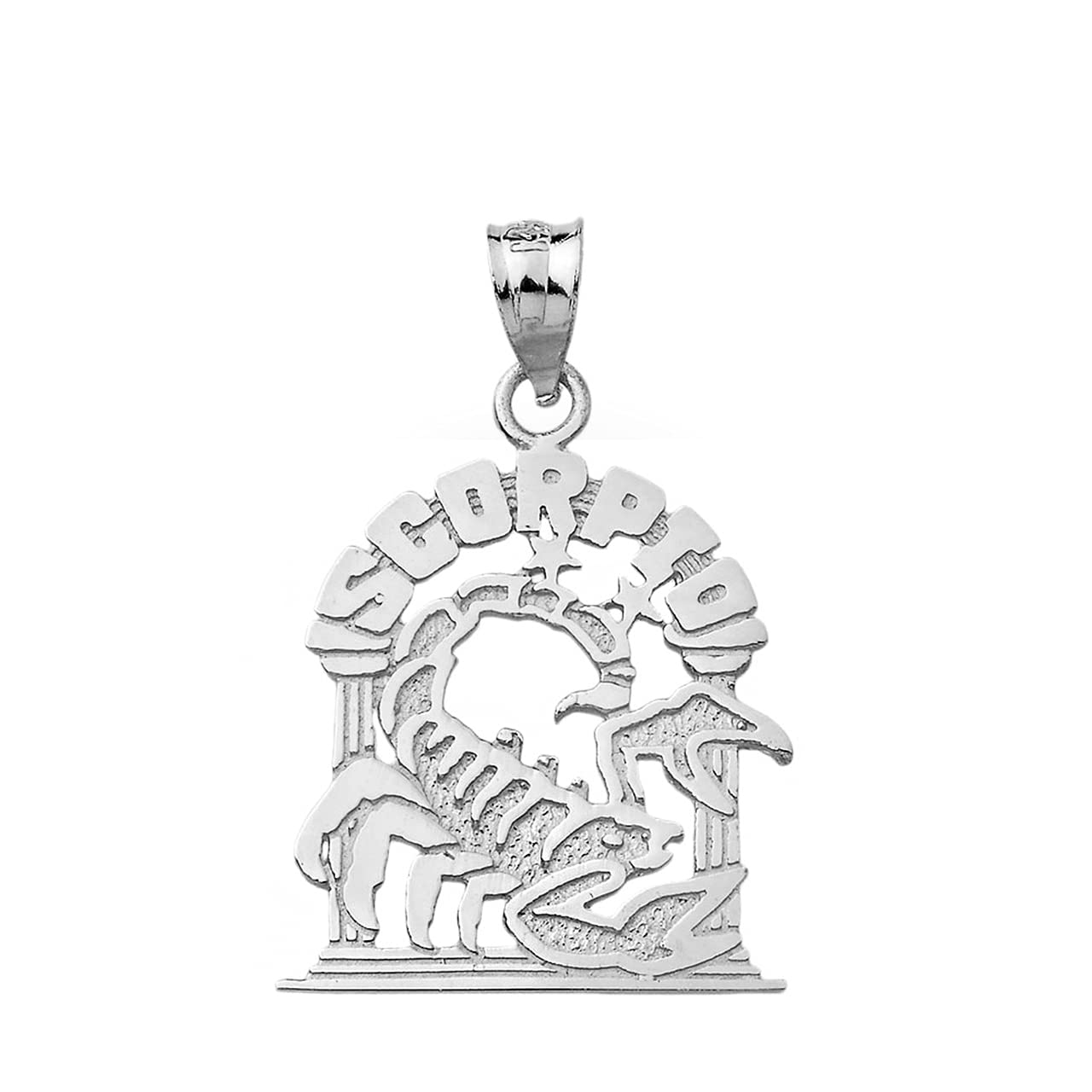 Claddagh Gold Certified 925 Sterling Silver Scorpio Zodiac Sign Personalized Charm Pendant