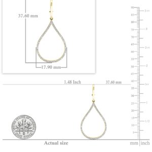 Dazzlingrock Collection 0.20 Carat (ctw) 14K Round White Diamond Ladies Teardrop Earrings 1/5 CT, Yellow Gold