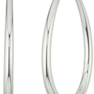 Chaps Women's Oval Tubular Clickit Hoop Earrings, Silver