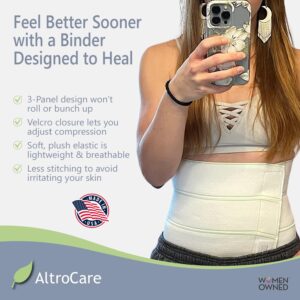 AltroCare Postpartum & Post Surgery Abdominal Binder. Support Recovery after C-Section, Natural Birth, Hysterectomy, Hernia. 3 Panel design, Size L/XL (45" to 60").