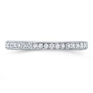 Kobelli Diamond Pave-set Milgrain Square Shank Wedding Band 1/5 CTW 14k White Gold, 9.5