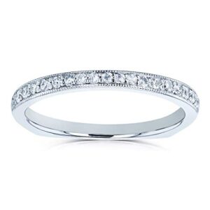 Kobelli Diamond Pave-set Milgrain Square Shank Wedding Band 1/5 CTW 14k White Gold, 9.5