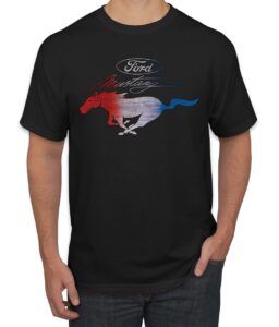 ford mustang shirt usa flag mustang emblem cars and trucks men's graphic t-shirt, black, large