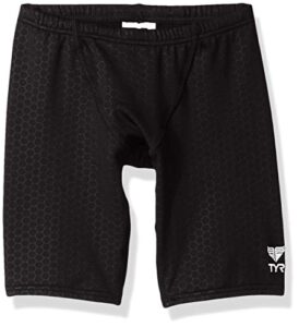 tyr boys’ hexa jammer swimsuit, black, 22