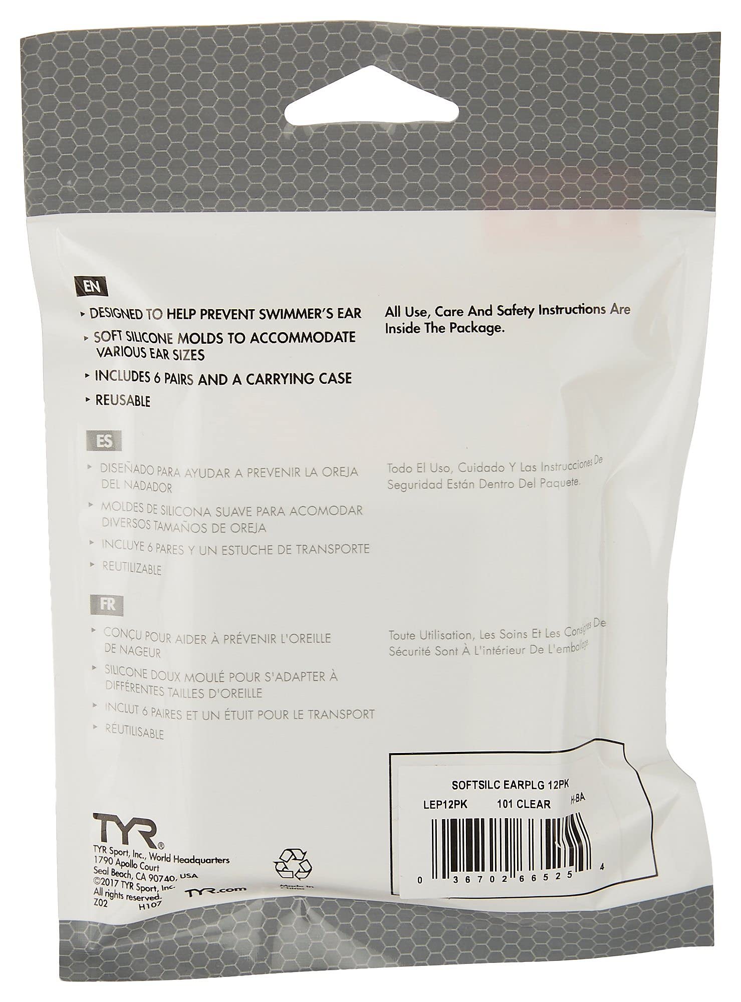 TYR Soft Silicone Ear Plugs