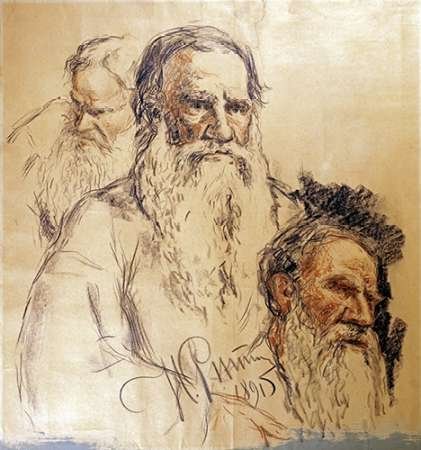 Three Studies Leo Tolstoy Poster Print by Ilia Efimovich Repin (12 x 12)