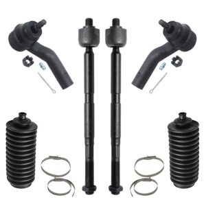 detroit axle - front 6pc tie rods kit for 12-18 ford focus, 13-18 escape c-max, 14-18 transit connect, 4 inner outer tie rods 2 boots 2013 2014 2015 2016 2017 2018 replacement