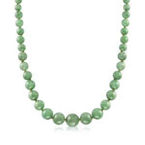 ross-simons 6-13mm jade bead graduated necklace with 14kt yellow gold. 18 inches